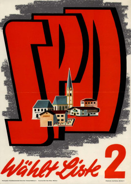 Lexikon Bild 089: SPD-Plakat zu den Kommunalwahlen 1956 [Archiv der Sozialen Demokratie]