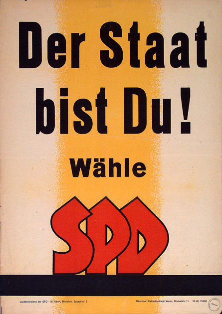 Dokumente Bild 124: Wahlplakat der SPD 1946 [Archiv der Sozialen Demokratie]