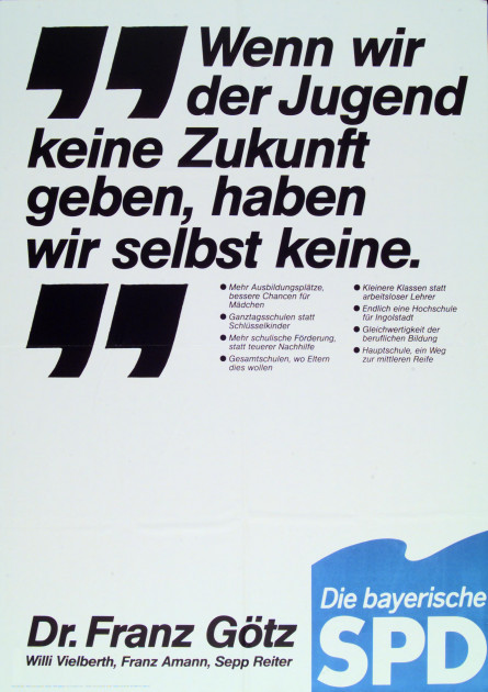 Dokumente Bild 154: Plakat der SPD 1982 [Archiv der Sozialen Demokratie]