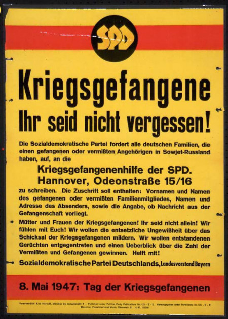 Dokumente Bild 129: Wahlplakat der SPD 1947 [Archiv der Sozialen Demokratie]