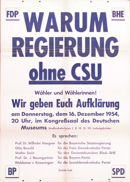 Dokumente Bild 137: Wahlplakat der SPD 1954 [Archiv der Sozialen Demokratie]