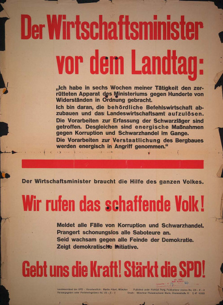 Dokumente Bild 132: Wahlplakat der SPD 1947 [Archiv der Sozialen Demokratie]